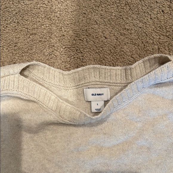Old Navy Cream Off-the-Shoulder Sweater Relaxed Fit - Picture 2 of 4